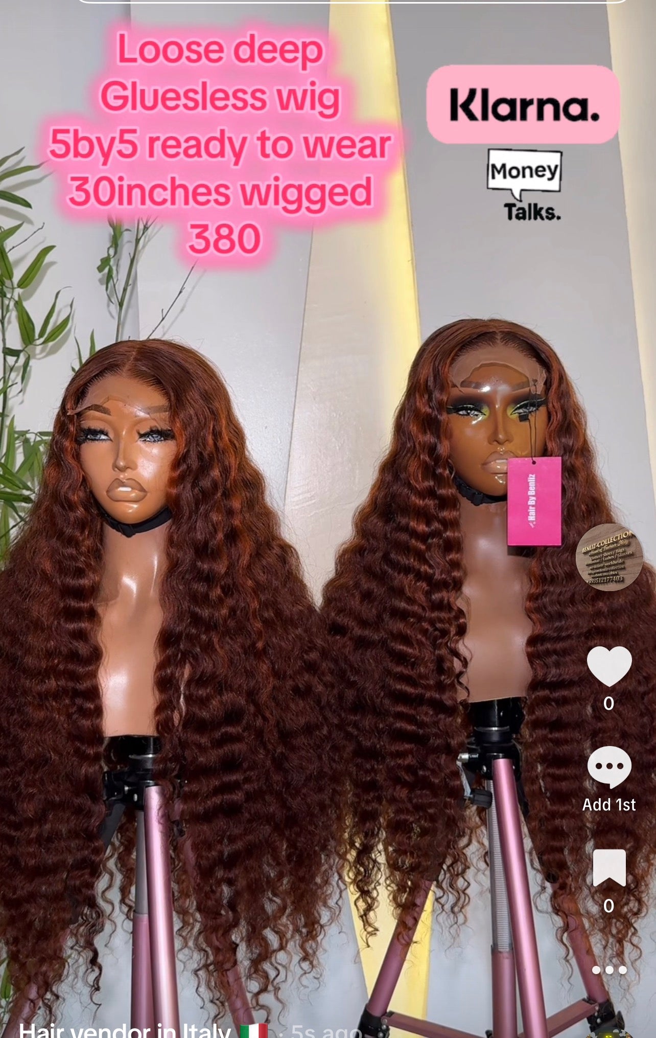 Loose deep glueless wig 30”