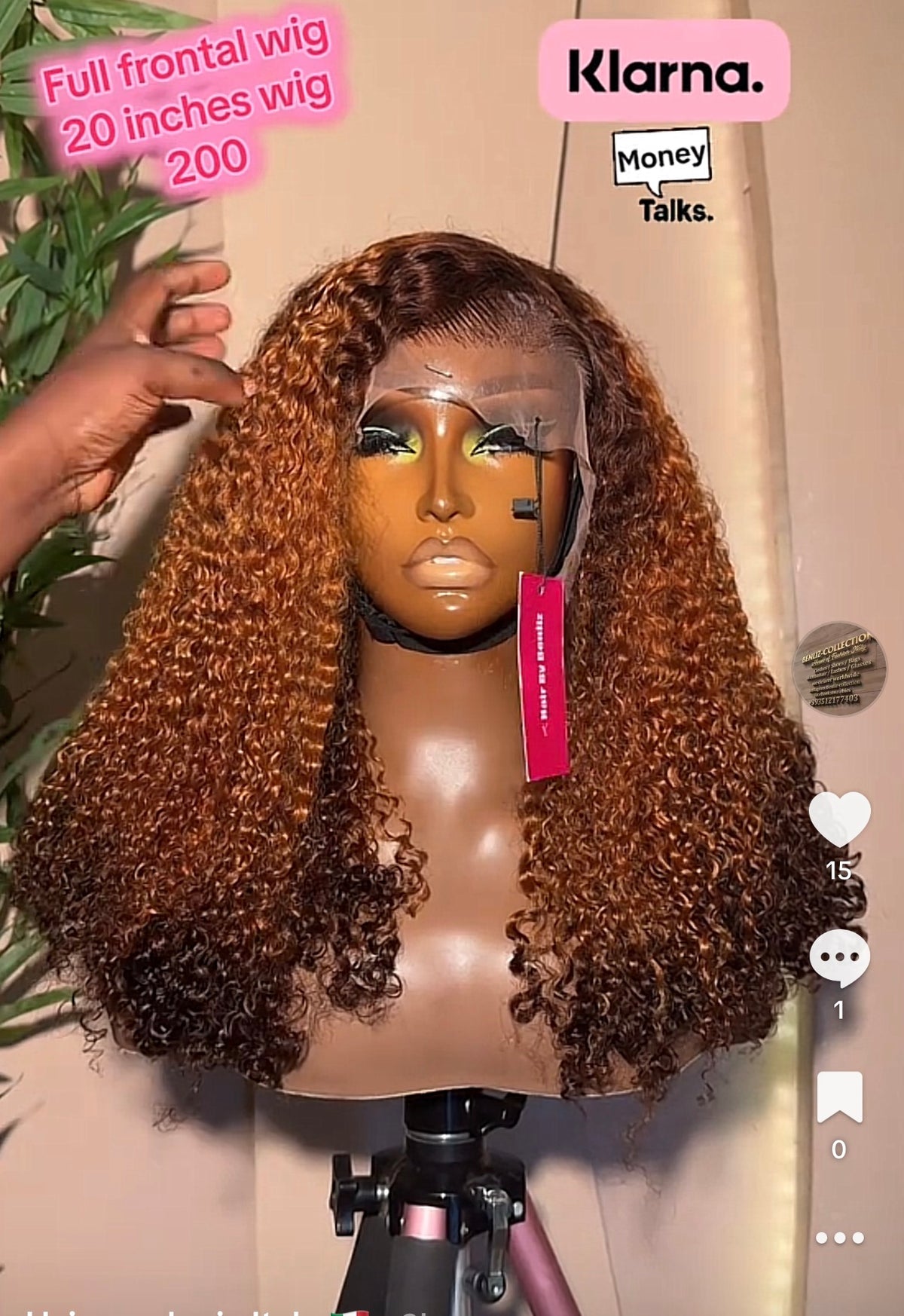 Full frontal wig 20”