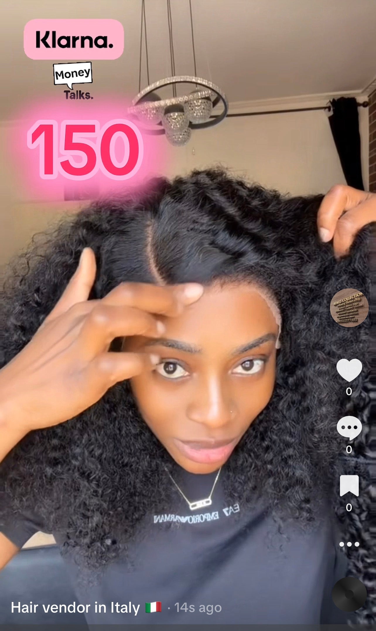 Full frontal glueless wig