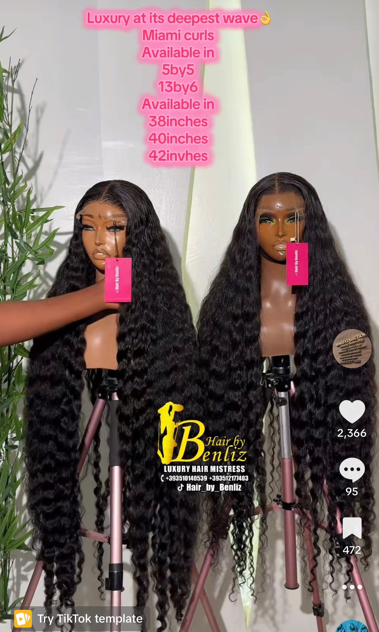 Pure luxury odguwo curls 40” full frontal