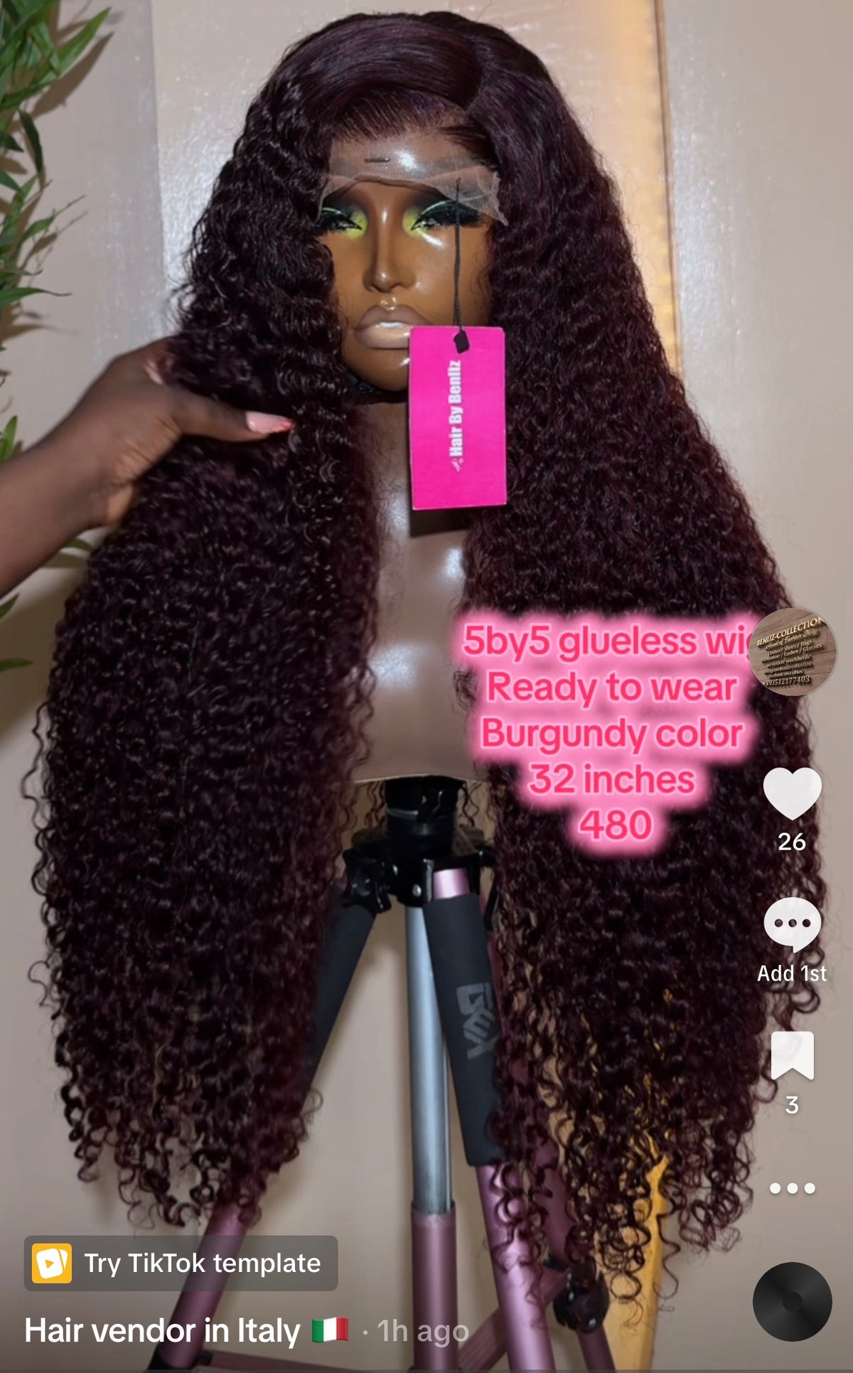 5by5 glueless wig 32inches