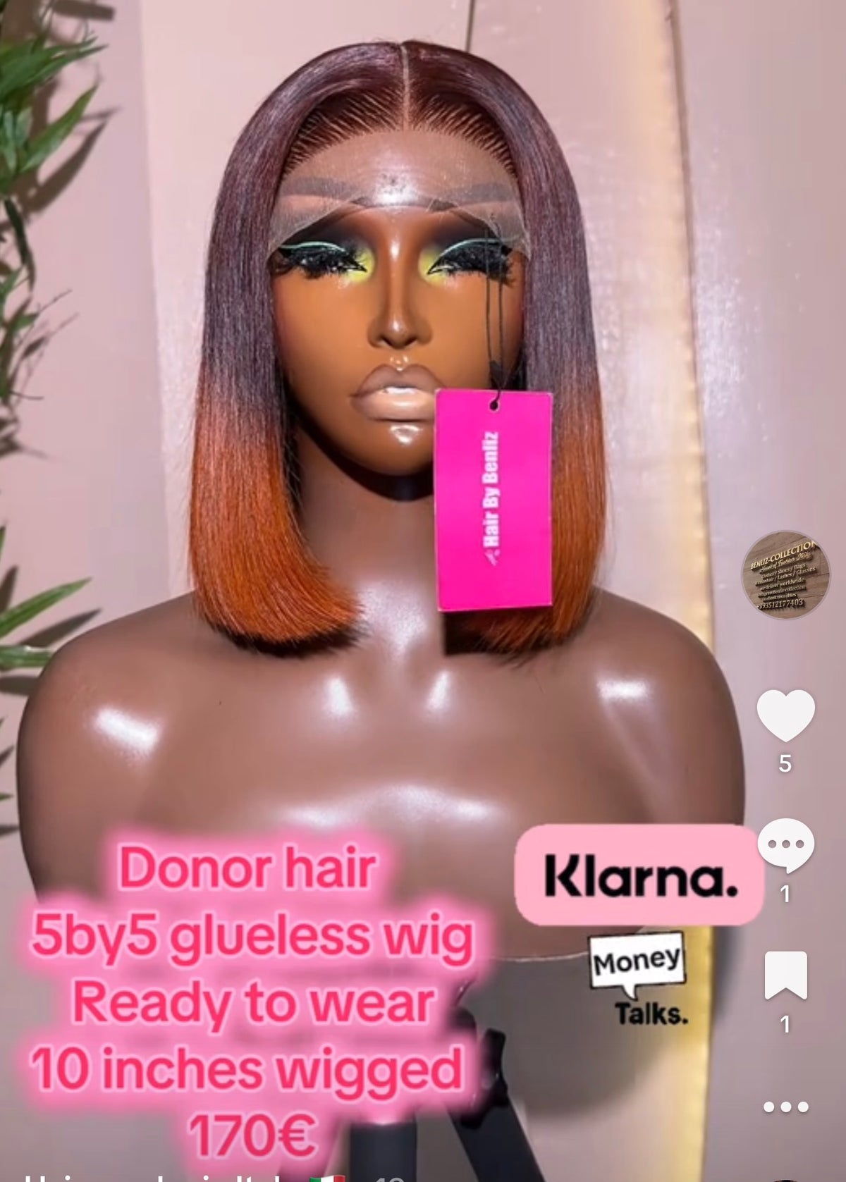 5by5 glueless wig donor unit