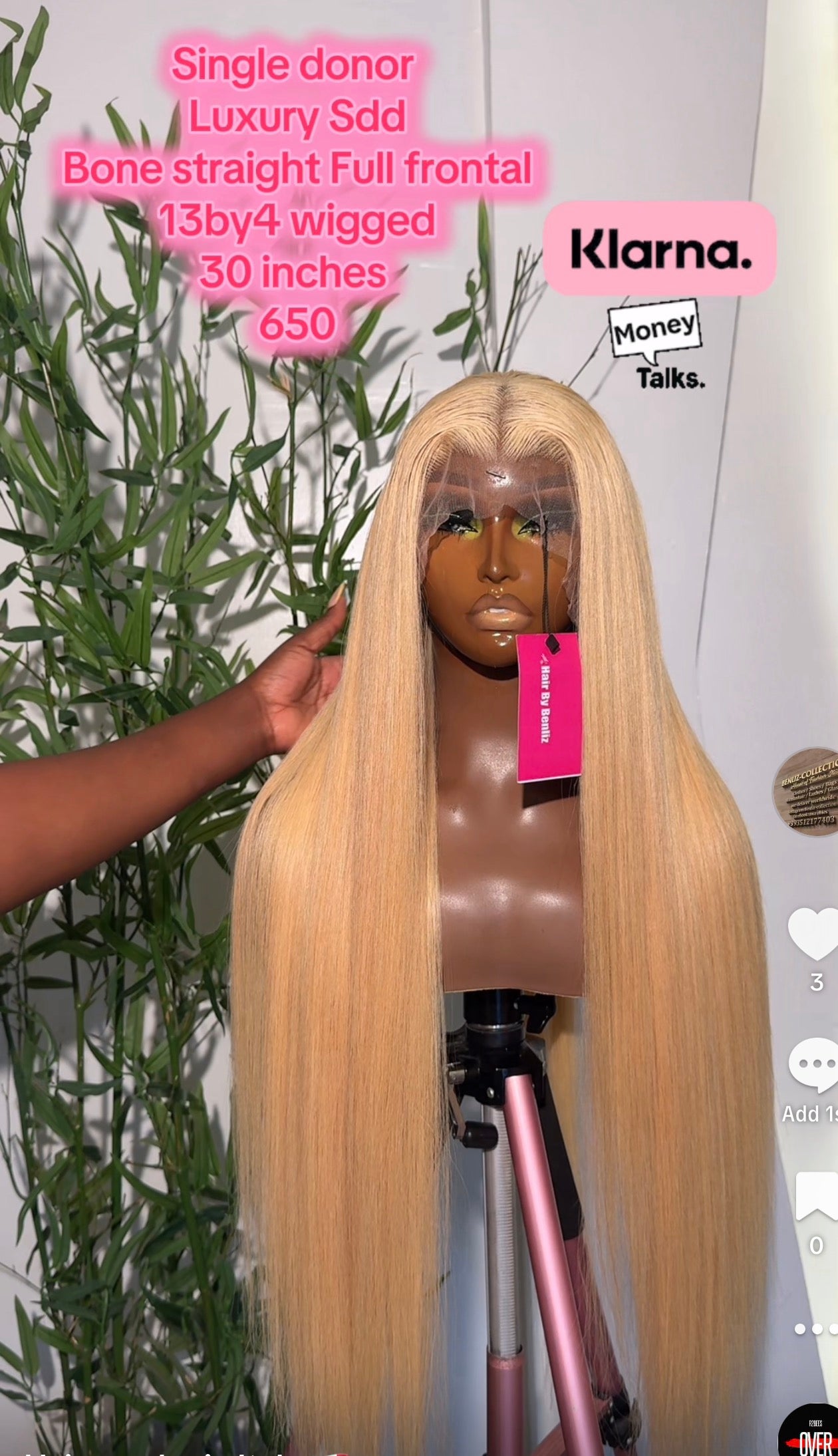 Single donor full frontal wig 30”