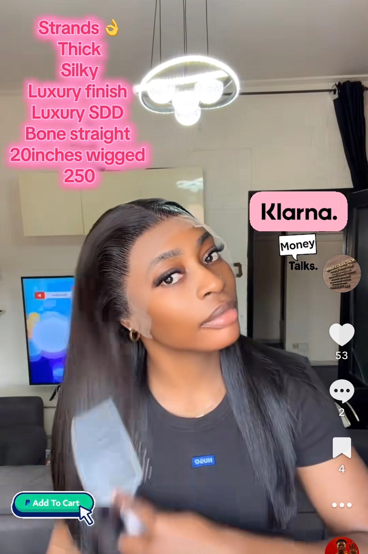 Sdd bone straight full frontal wig 20”
