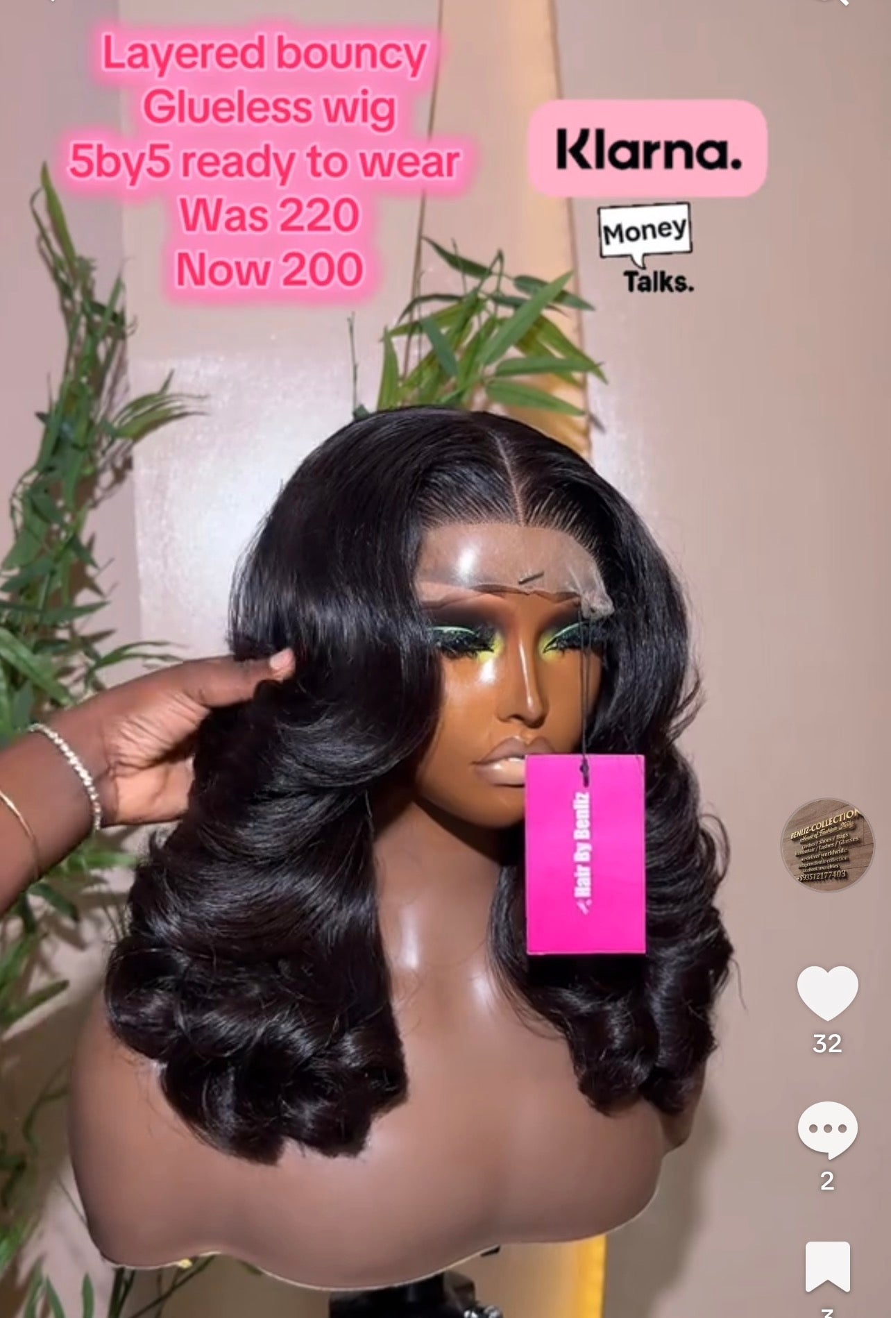 Layered bouncy 5by5 glueless wig