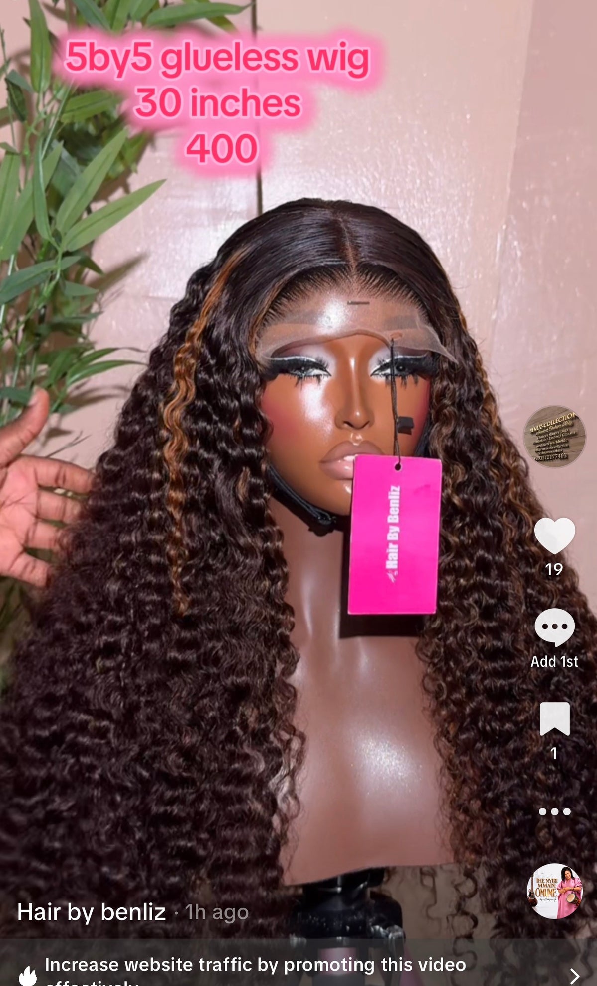5by5 glueless wig 30”