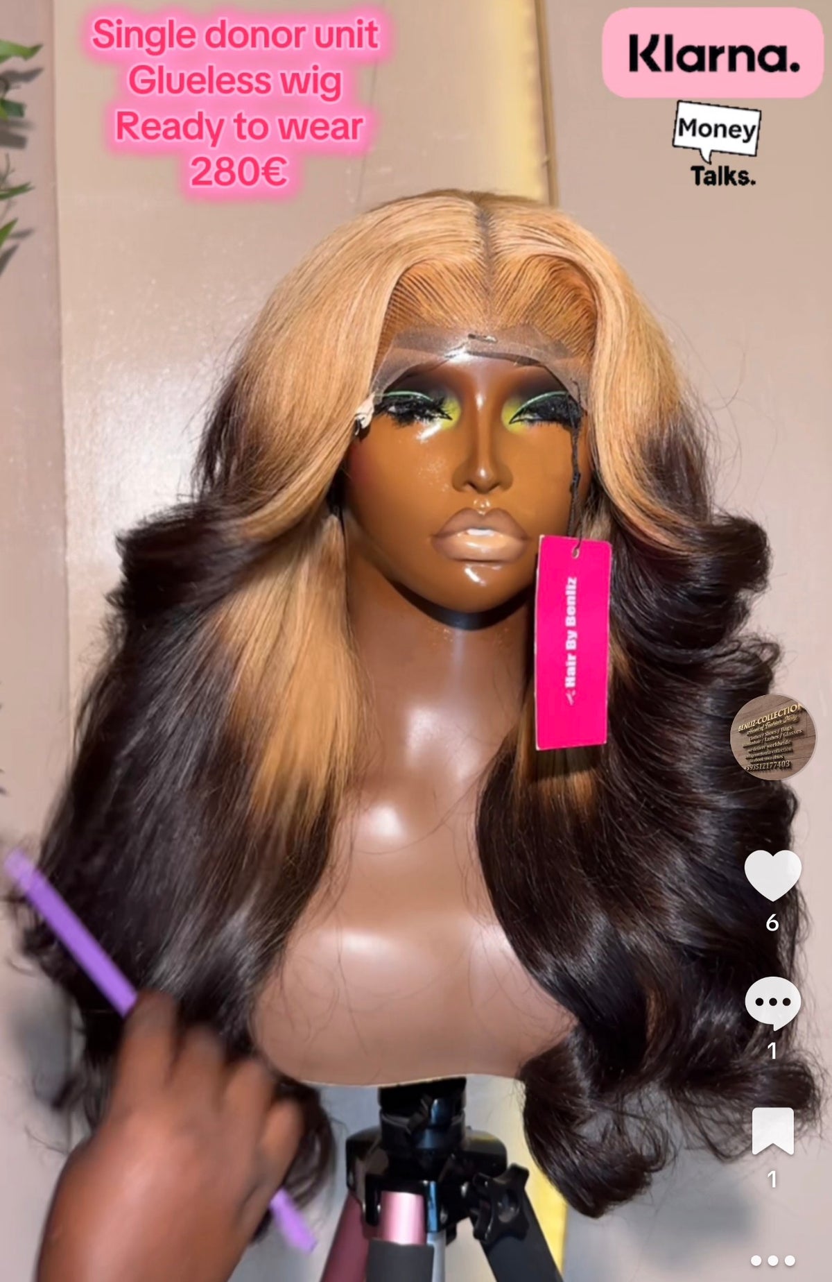 Single donor glueless wig