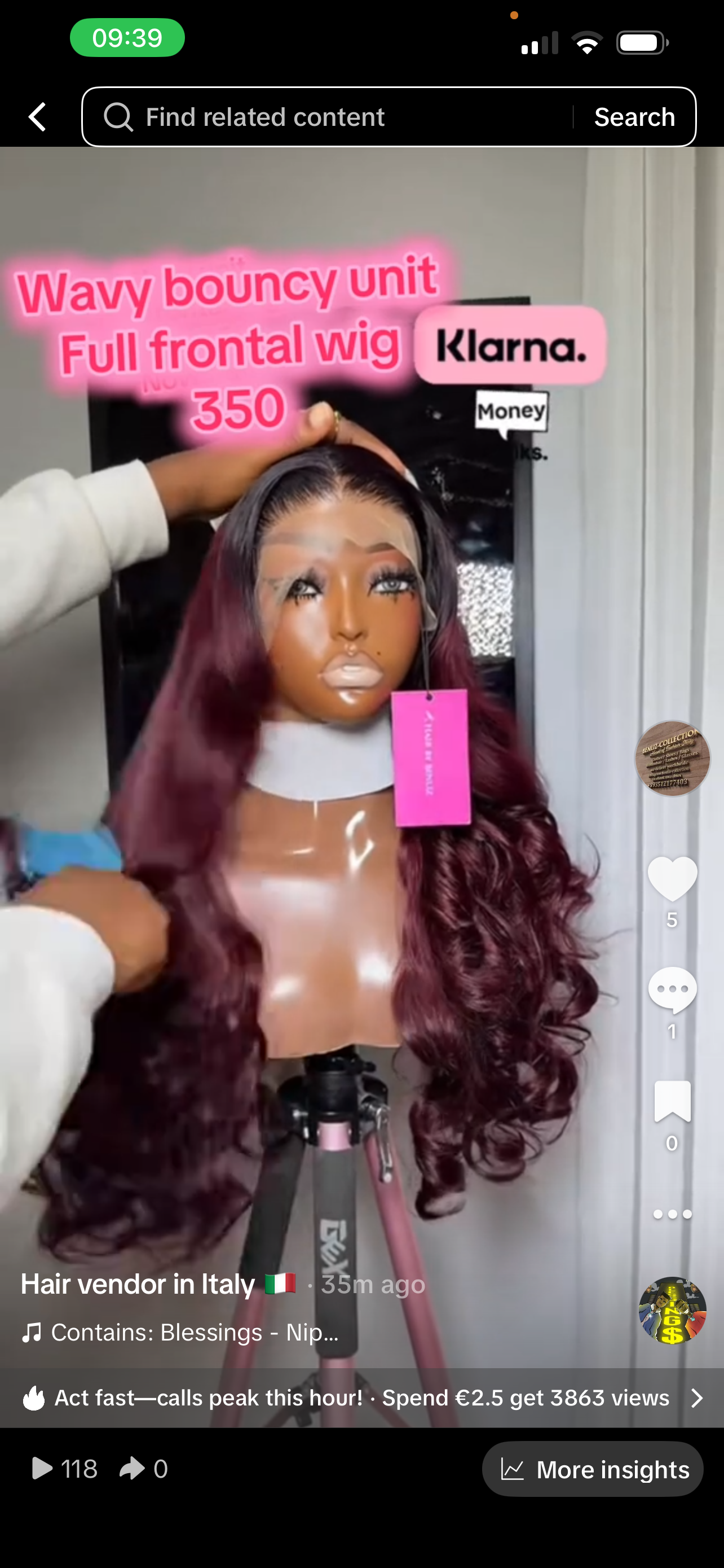 Bouncy wavy unit full frontal