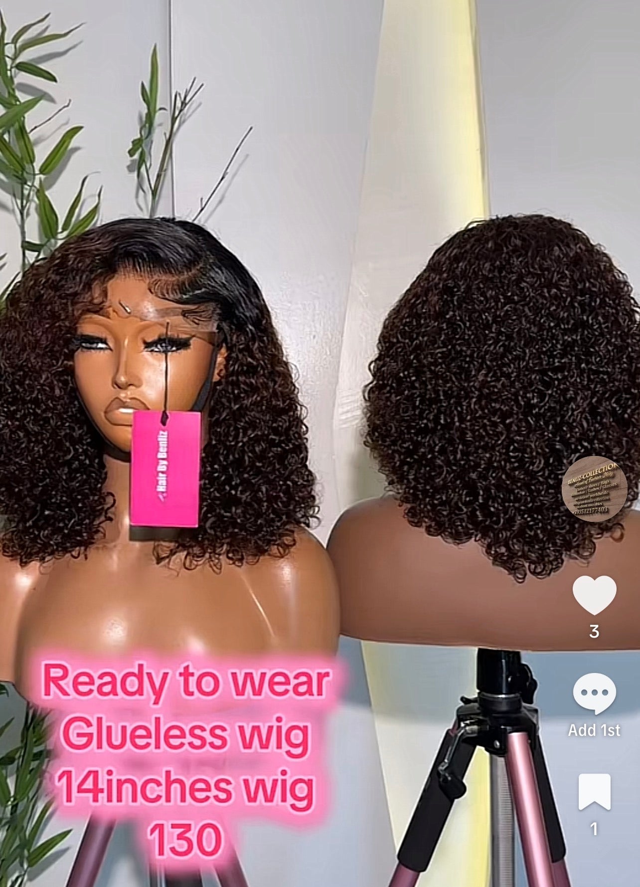 Ready to wear glueless wig 14”