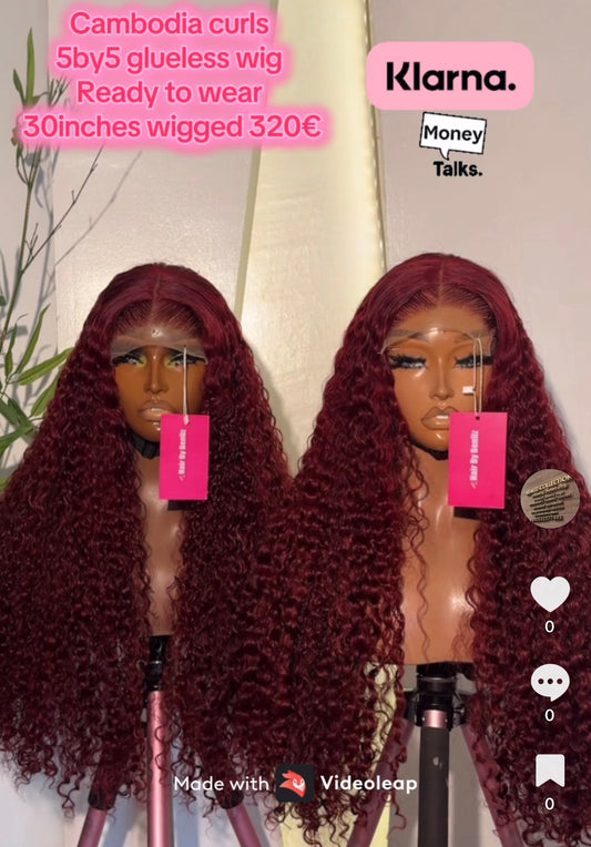 Cambodia curls 5by5 glueless 30”