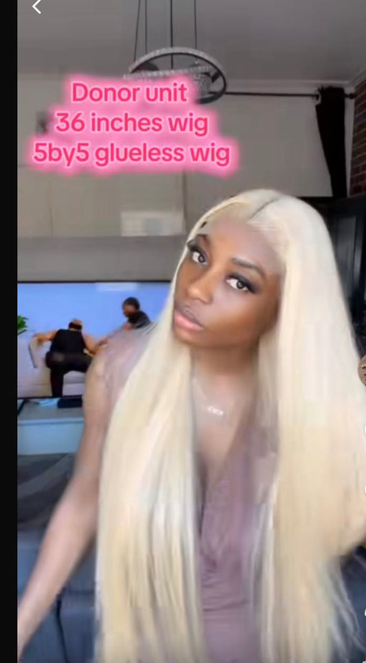 Donor hair 5by5 glueless wig