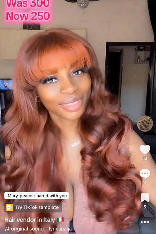 Bouncy wavy fringe wig26”