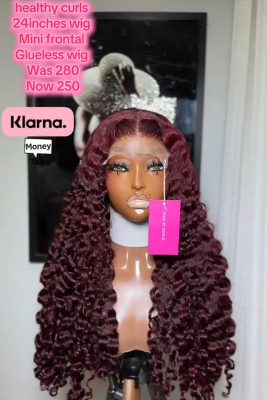 Healthy curls 24inches mini frontal glueless wig