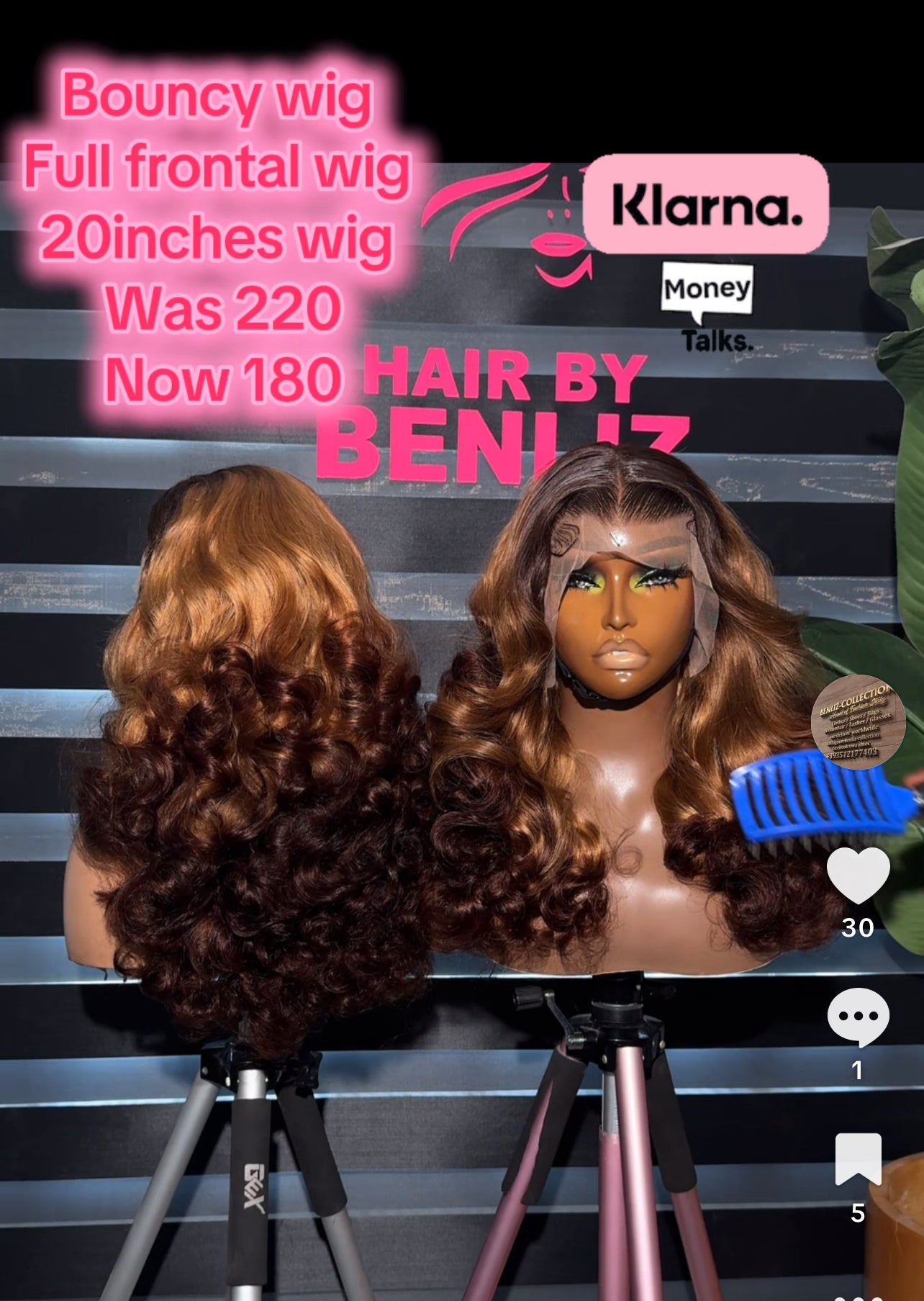 Full frontal wig 20”