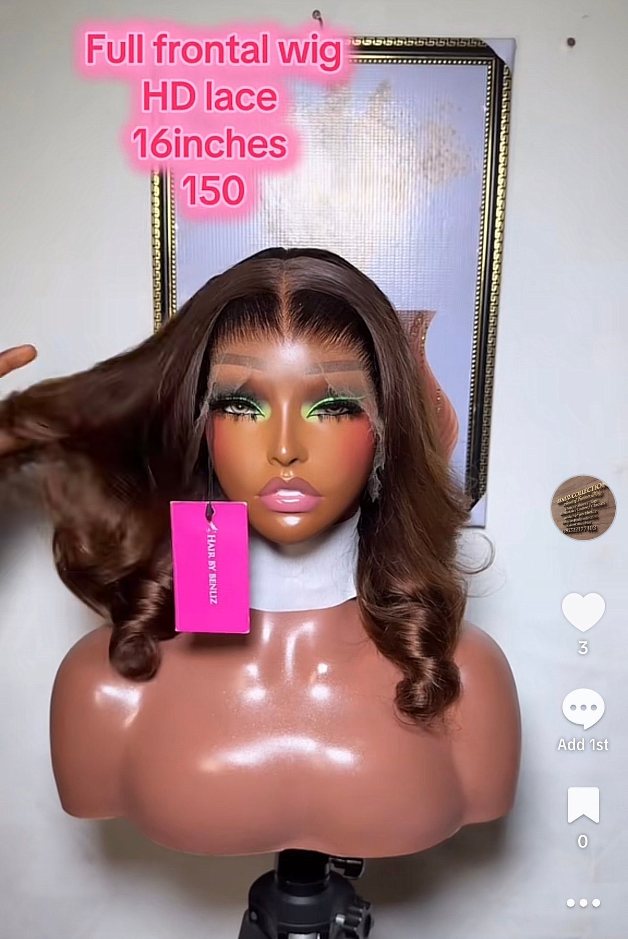 Full frontal wig 16”