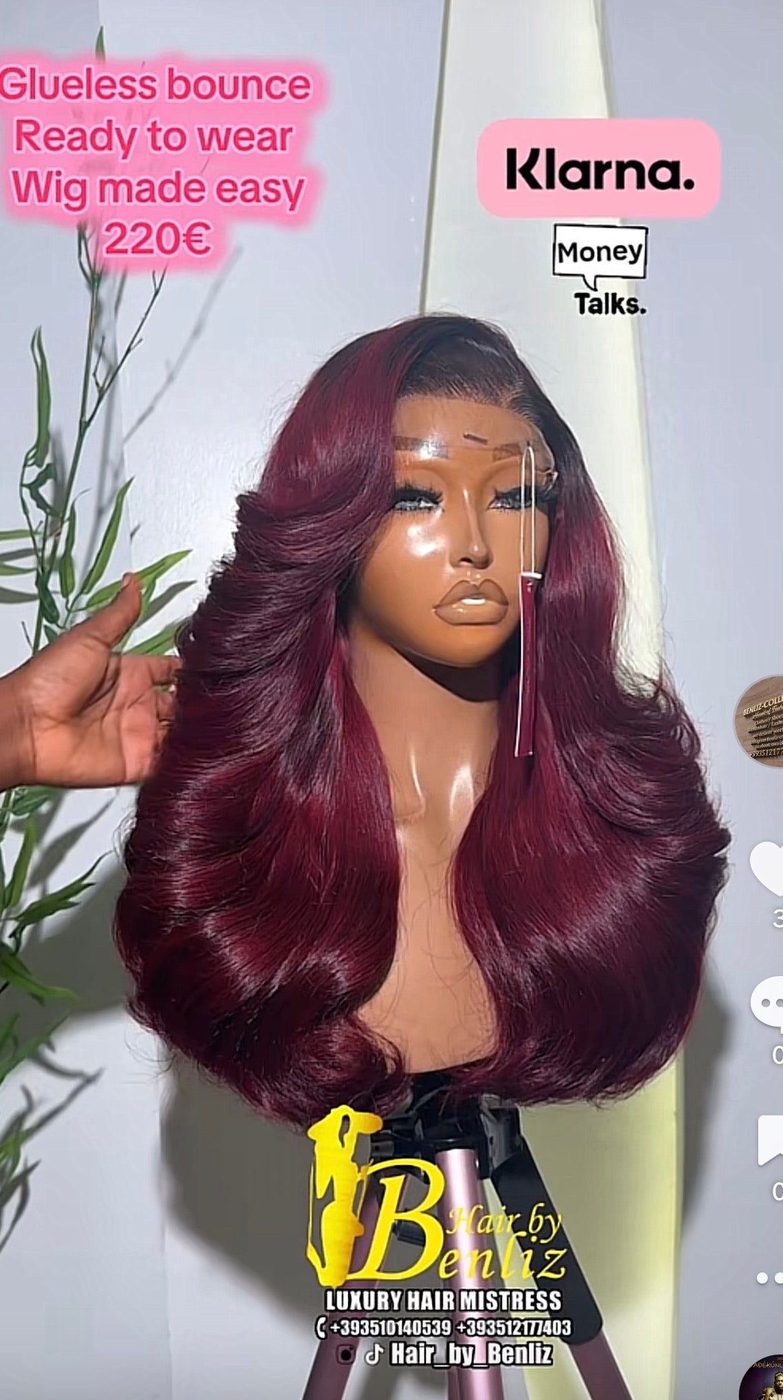 Glueless bouncy wig