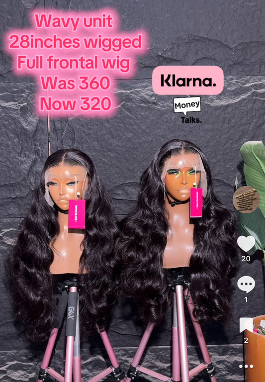 Wavy unit 28” full frontal wig