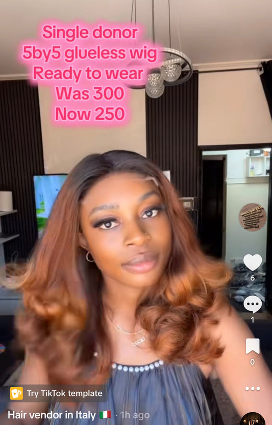 Single donor glueless wig