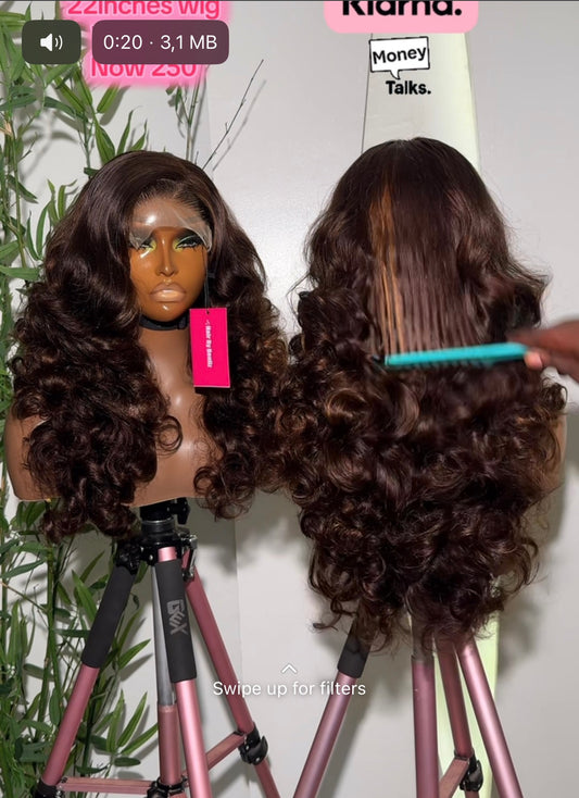 5by5 glueless wig 22”
