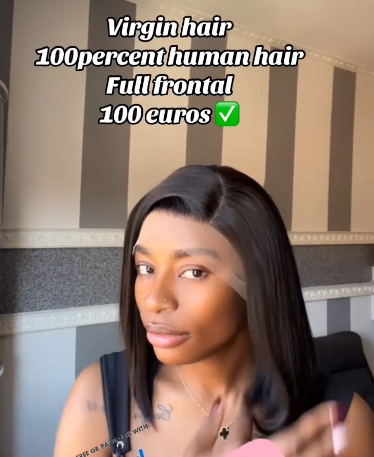 Virgin hair wig full frontal 10Inches