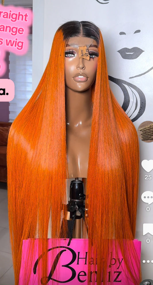 32inches bone straight burnt orange