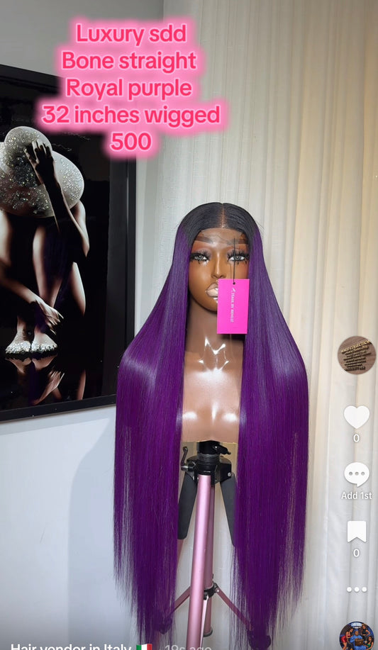 Luxury Sdd bone straight Royal purple 32”