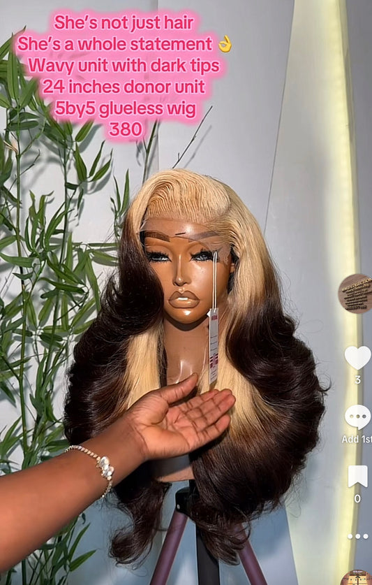 Donor wavy unit 5by5 glueless 24”