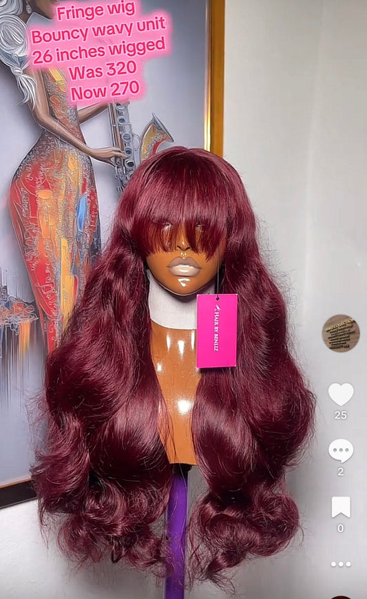 Bouncy wavy fringe 26”
