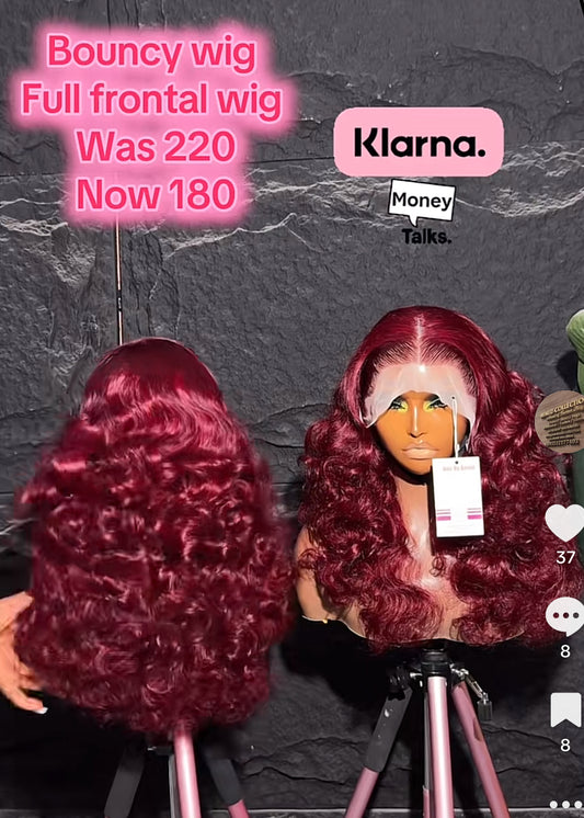 Bouncy wig full frontal wig