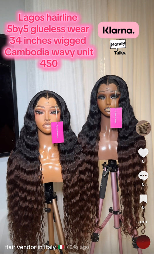 Lagos hairline 5by5 glueless 34inches