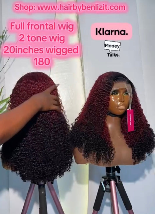 Full frontal 2tone wig 20”