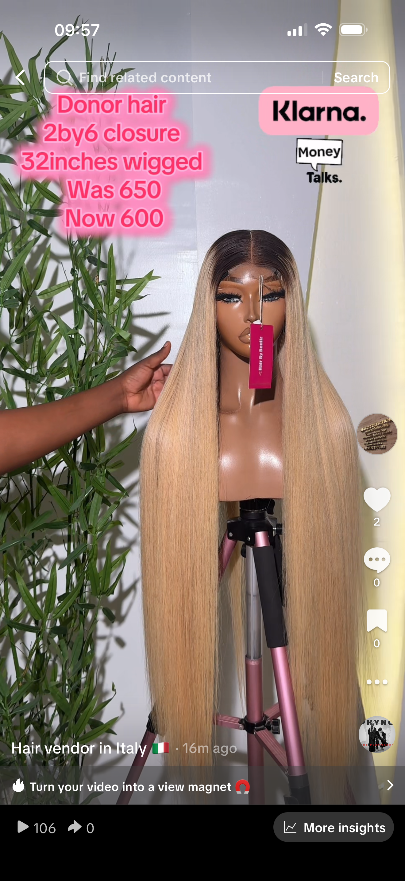 Donor hair 32inches in