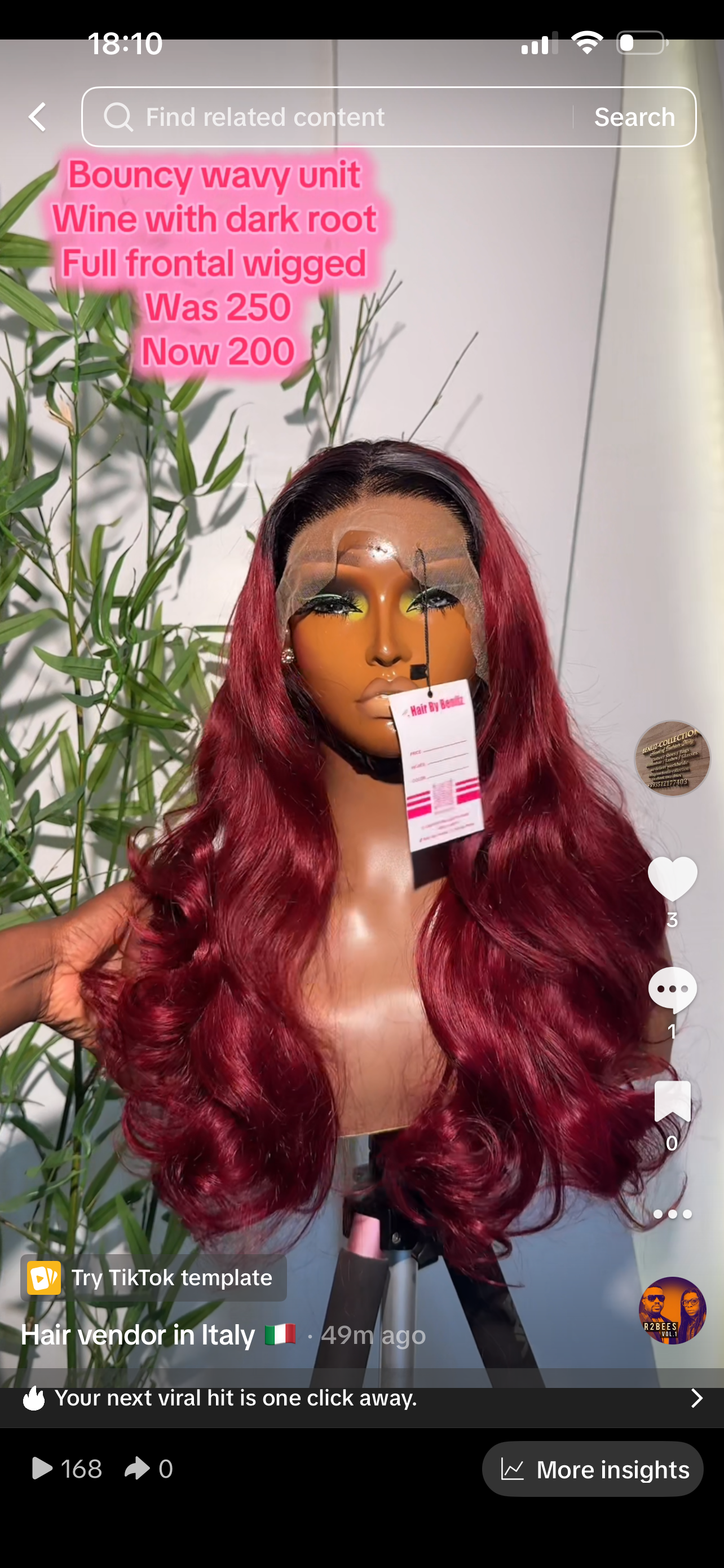 Bouncy wavy full frontal