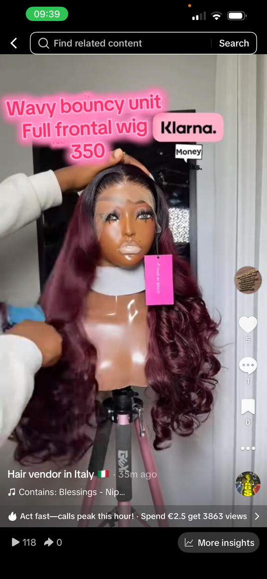 Bouncy wavy unit full frontal