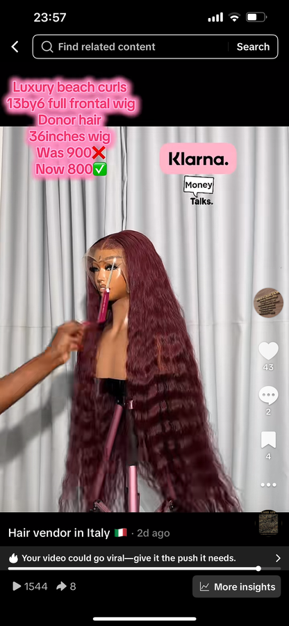 Luxury beach curls 36”