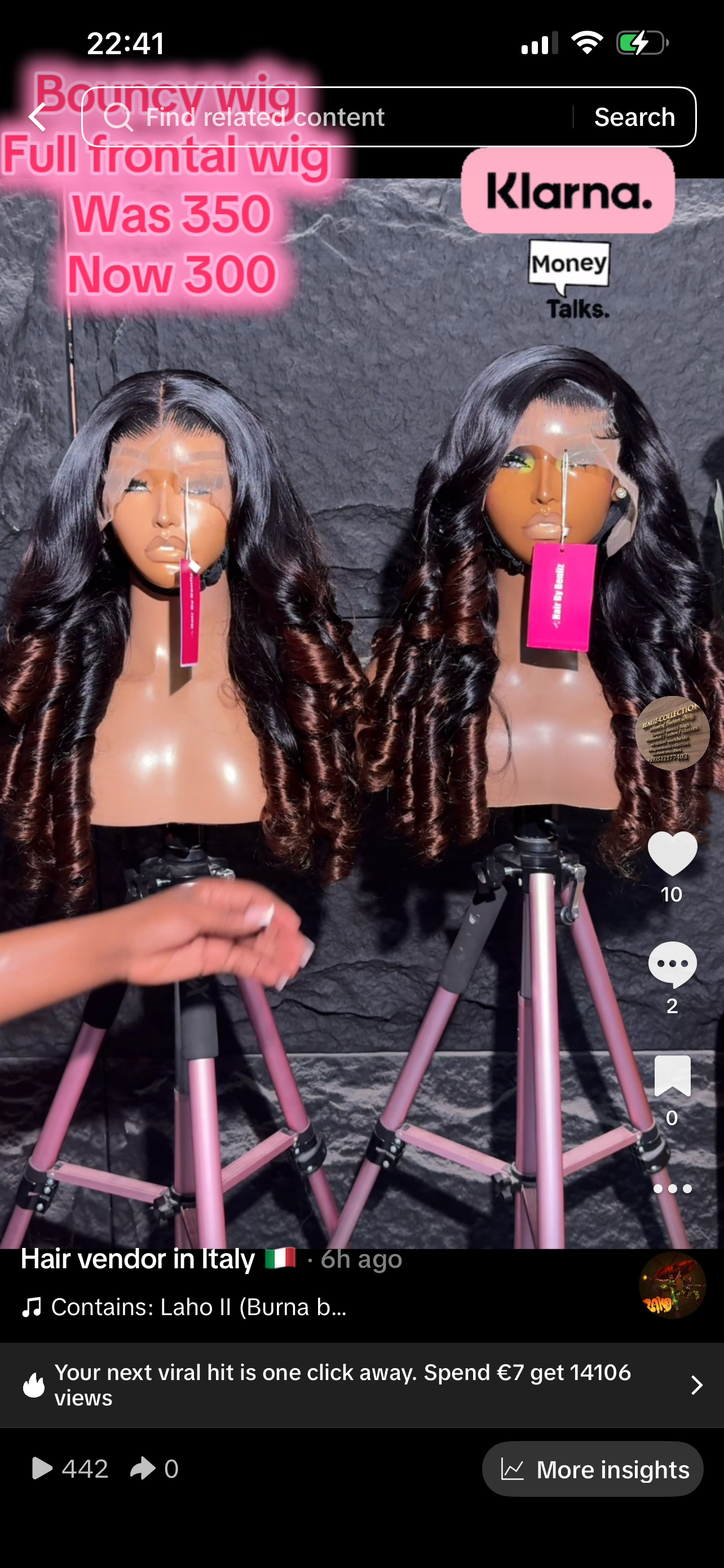 Bouncy wavy full frontal